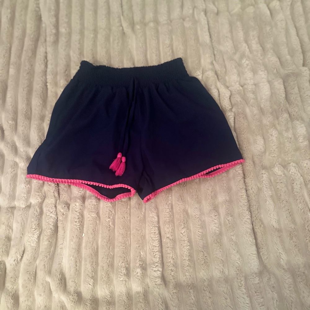 Japna Kids Navy Shorts with Pink Trim